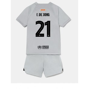Barcelona Frenkie de Jong #21 kläder Barn 2022-23 Tredje Tröja Kortärmad (+ korta byxor)